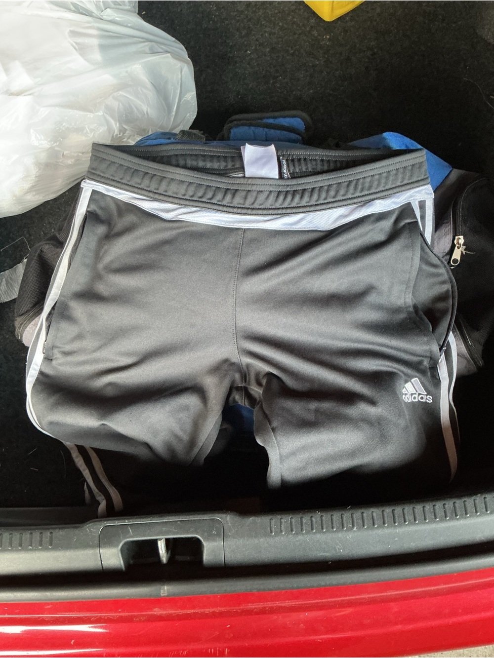 adidas Black Track Pants with White Trim
